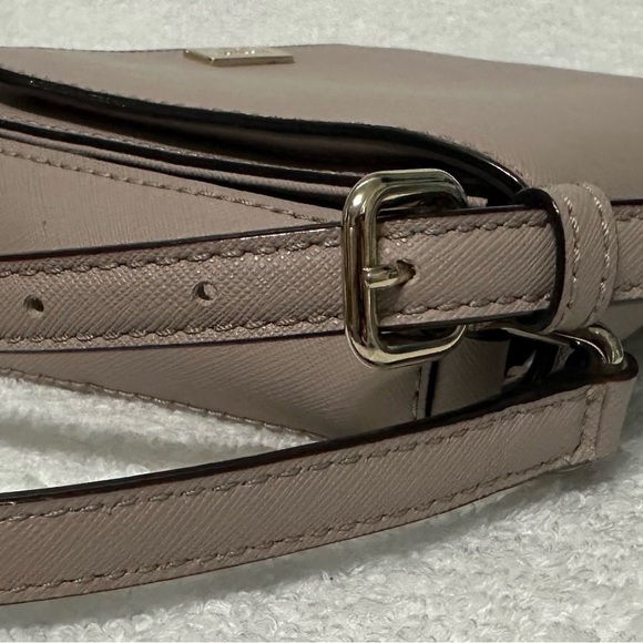 -SOLD-Kate Spade Emmie Flap Pebbled Leather Crossbody Bag Rose Smoke K8215 - Picture 12 of 15